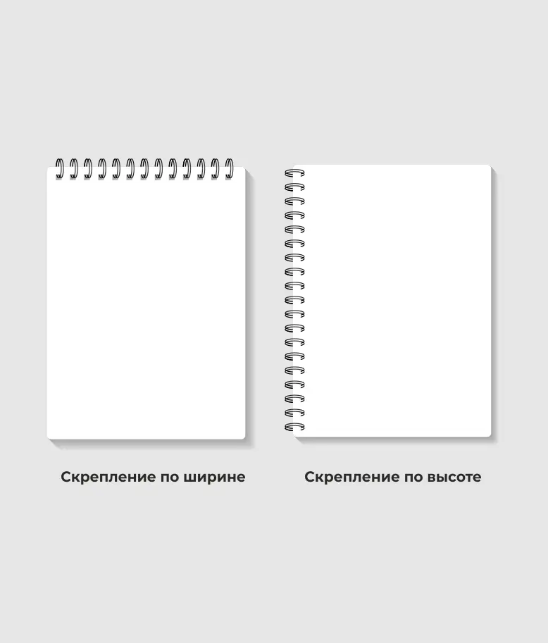 Скрепление блокнотов на пружину