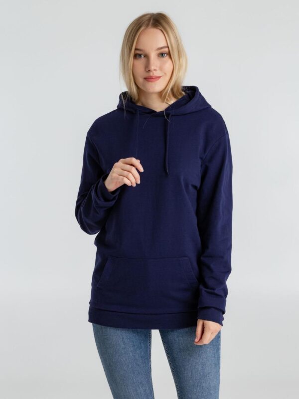 Толстовка с капюшоном унисекс Hoodie, темно-синяя — изображение 6