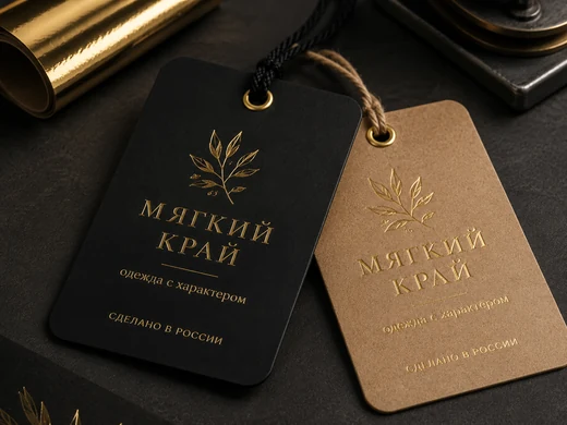 Тиснение фольгой на бирках
