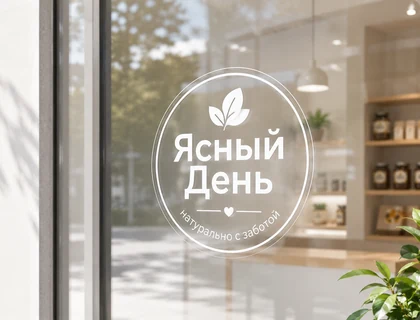 Прозрачная наклейка Ясный День на стеклянной витрине