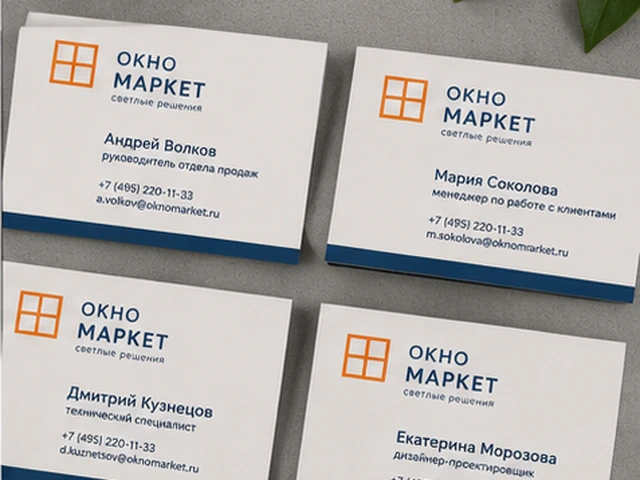 Комплект корпоративных визиток для сотрудников компании