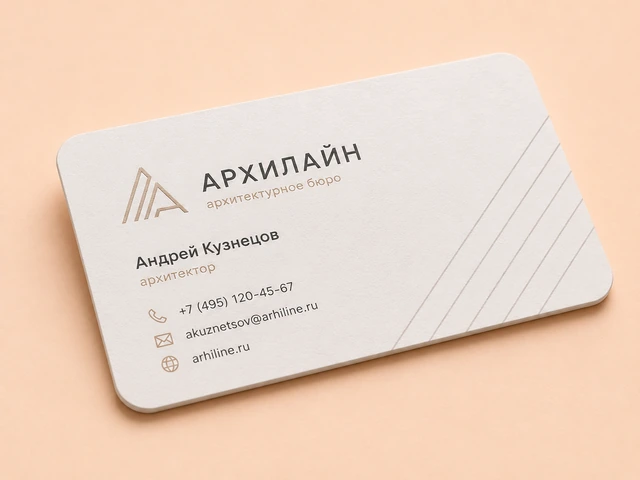 Визитка с аккуратно скруглёнными углами