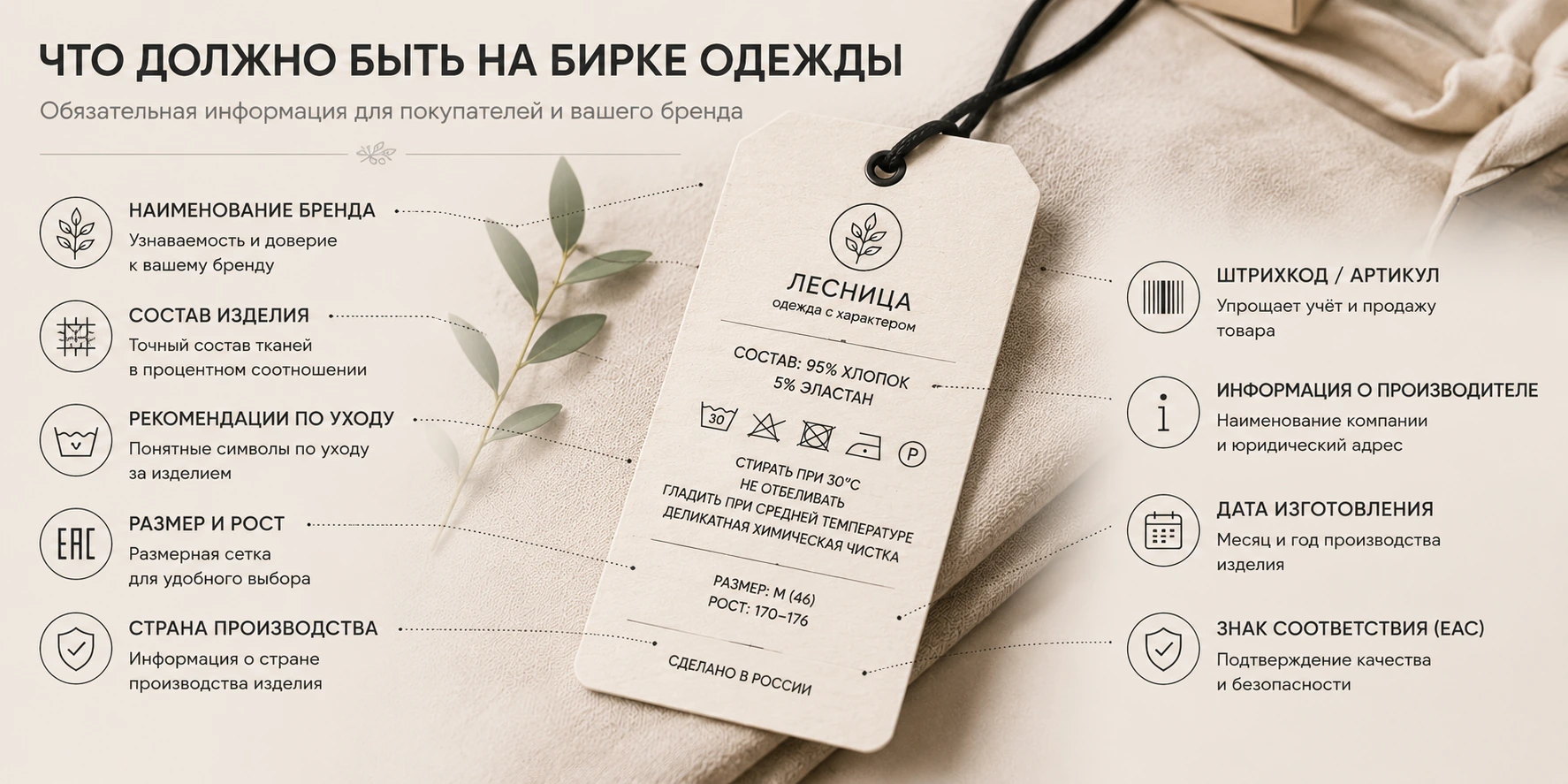 Обязательная информация на бирке одежды