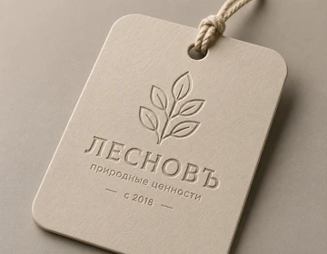 Тиснение логотипа на бирках