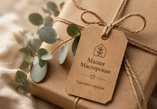 Крафтовые картонные бирки для handmade изделий