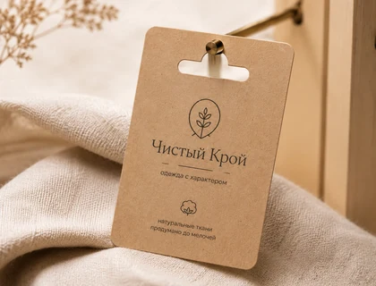 Картонные бирки с евроотверстием для подвеса на крючок