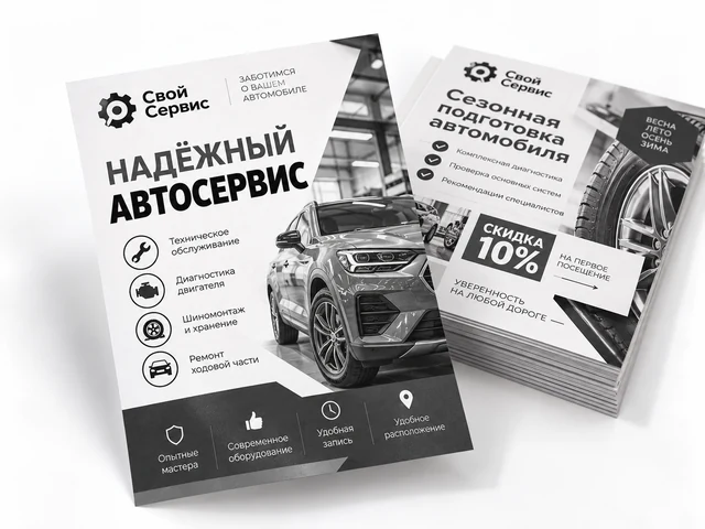 Черно-белые флаеры для экономичной печати
