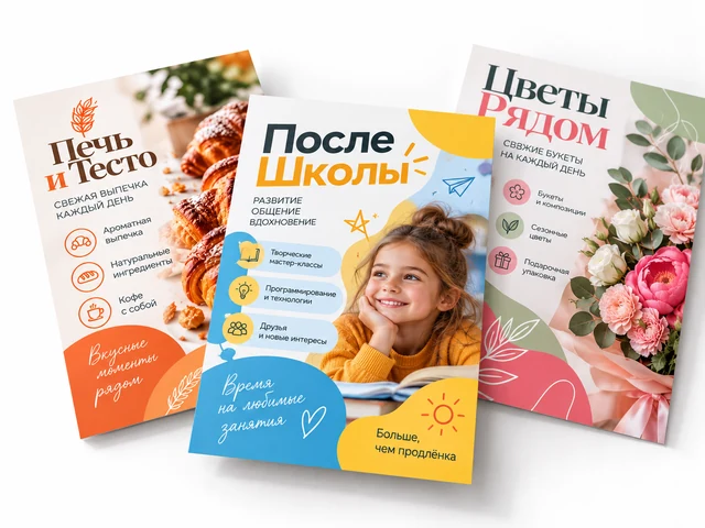 Цветные флаеры для яркой рекламы