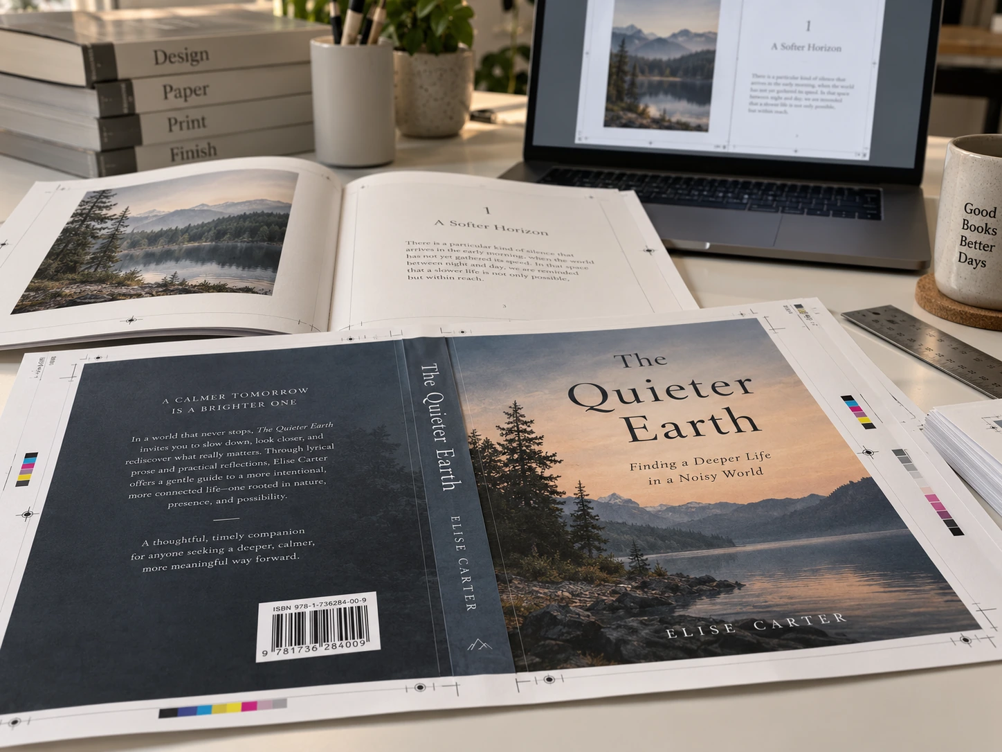 Макет блока и обложки книги в PDF