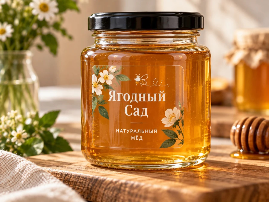 Прямоугольная наклейка из прозрачной плёнки