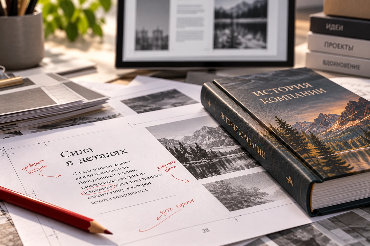 Верстка, корректура и дизайн книги перед печатью