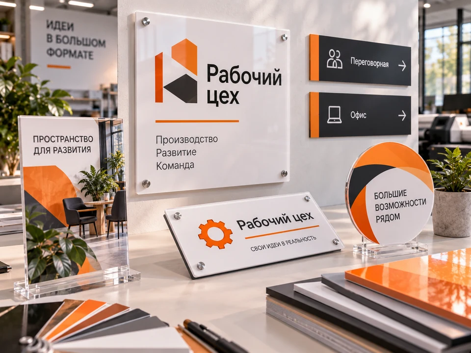Печать на пластике для табличек, панелей и навигации