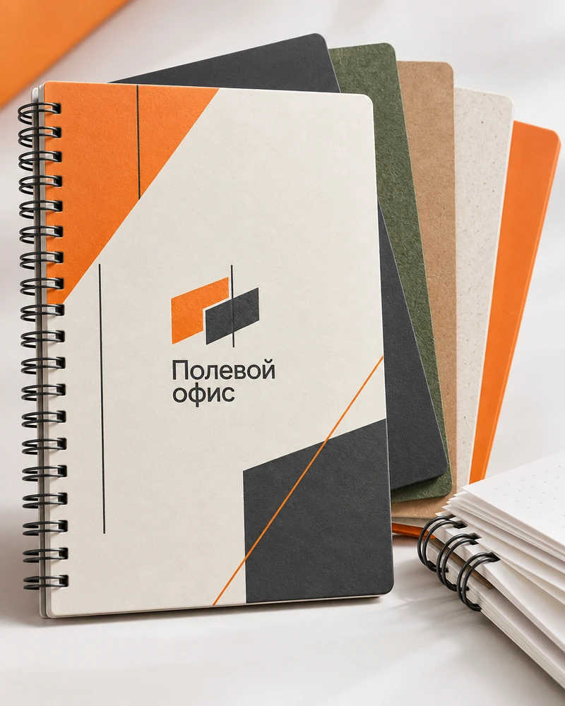 Фирменный блокнот под заказ с индивидуальной обложкой и материалами