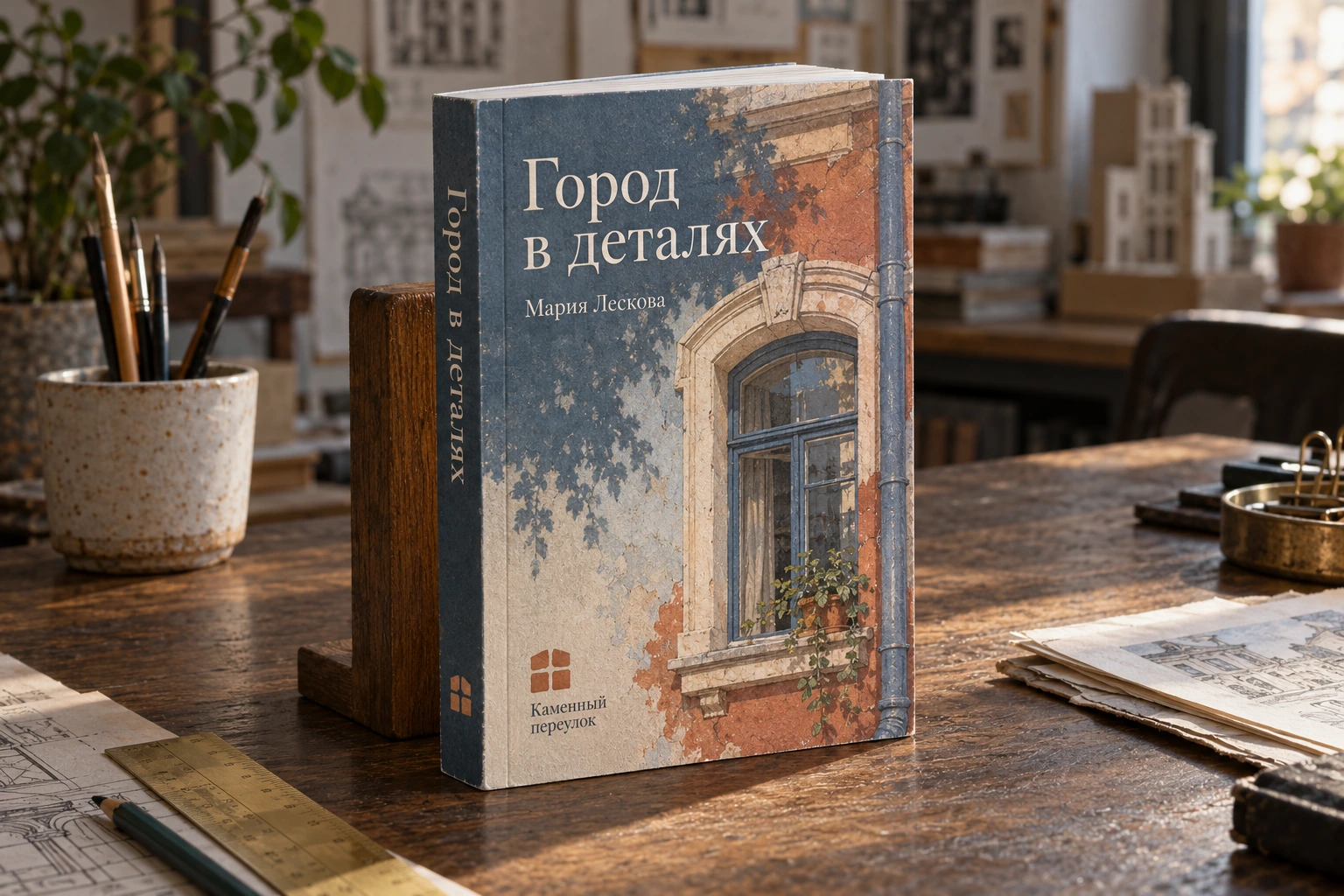 Книга «Город в деталях» проекта «Каменный переулок»: обложка и корешок