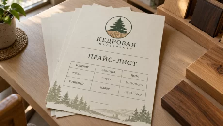 Колонки печатного прайс-листа — увеличить фото Прайс-лист «Кедровой мастерской» с товарами, единицами продажи и пометками «По запросу»